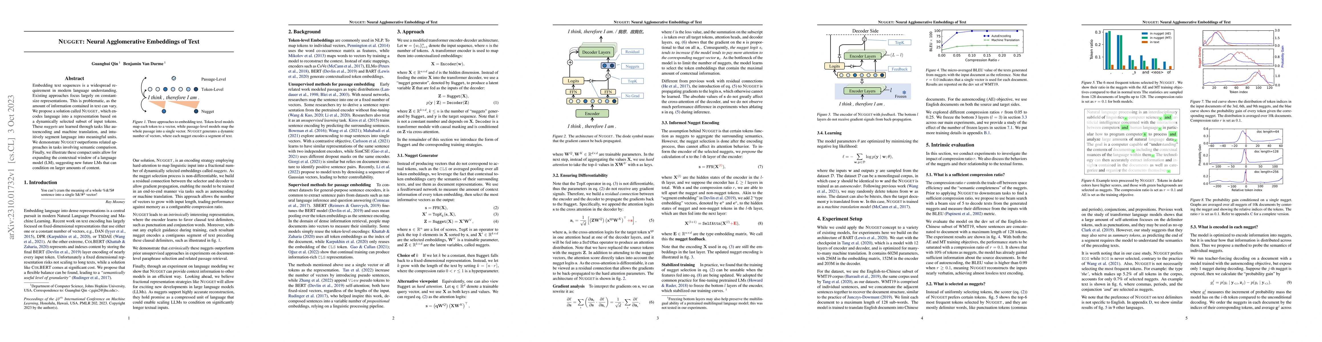 Thumbnail for Nugget: Neural Agglomerative Embeddings of Text