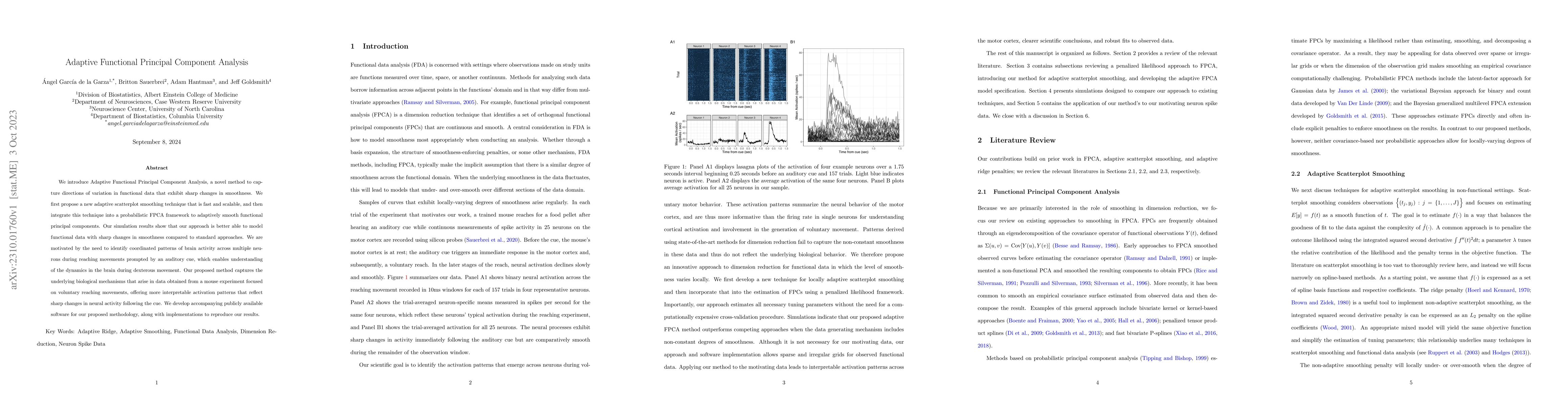 Thumbnail for Adaptive Functional Principal Component Analysis