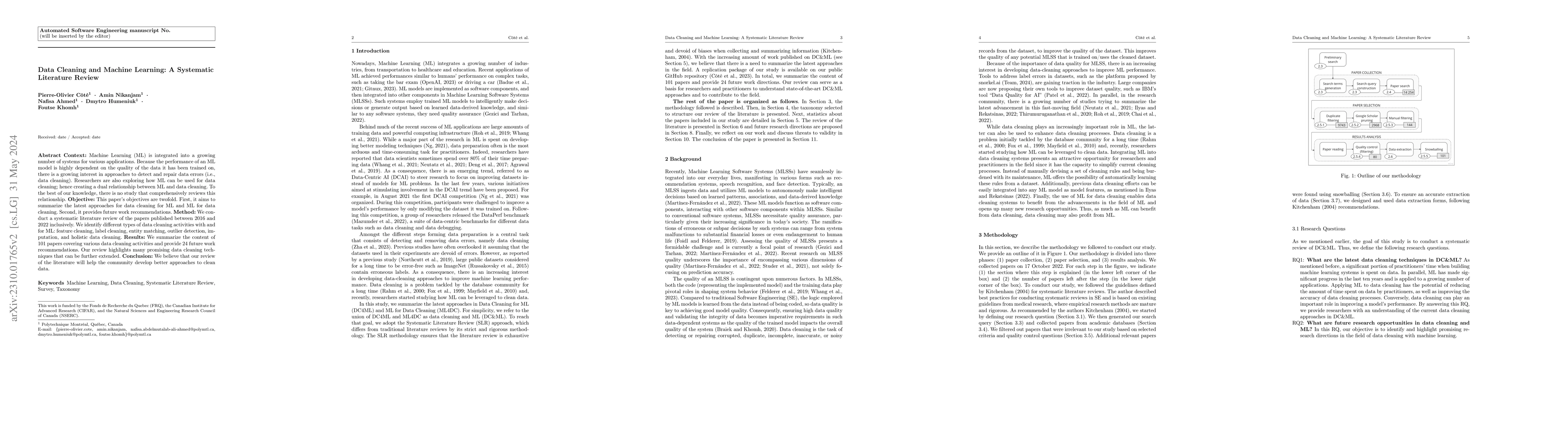 Thumbnail for Data Cleaning and Machine Learning: A Systematic Literature Review