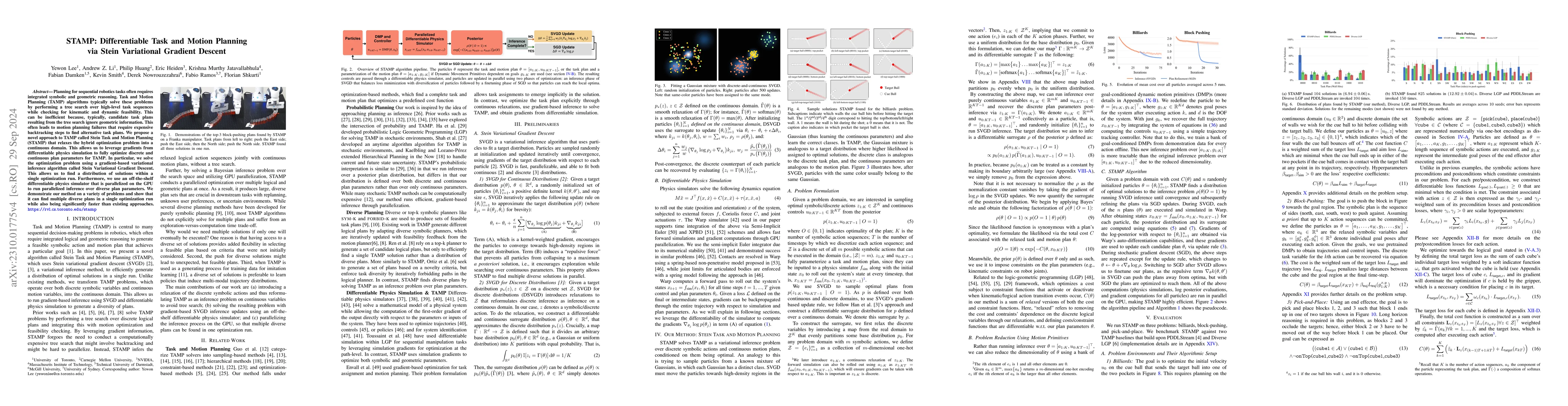Thumbnail for STAMP: Differentiable Task and Motion Planning via Stein Variational
  Gradient Descent