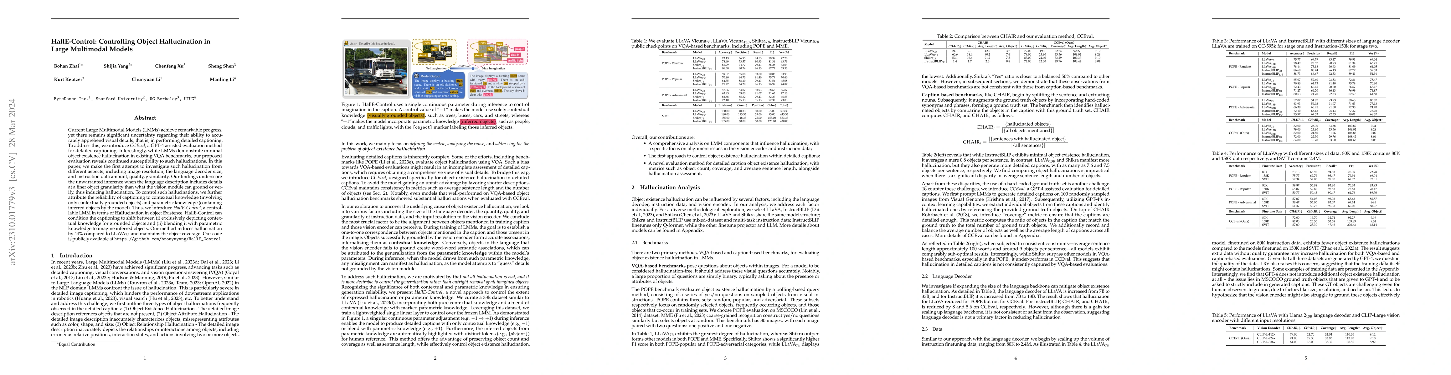Thumbnail for HallE-Control: Controlling Object Hallucination in Large Multimodal
  Models