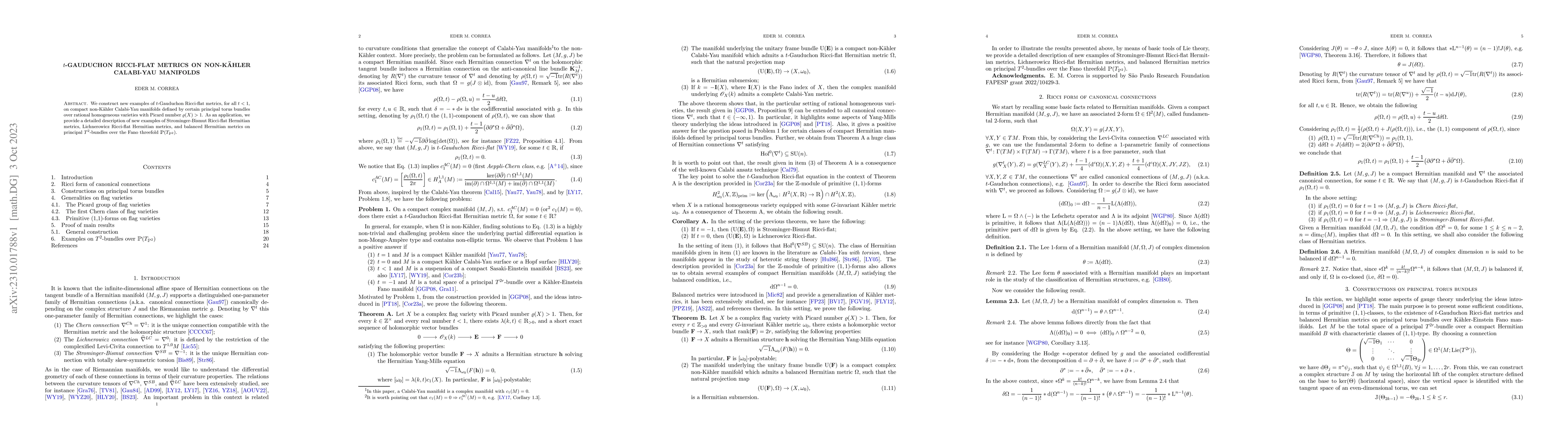 Thumbnail for $t$-Gauduchon Ricci-flat metrics on non-K\"{a}hler Calabi-Yau manifolds