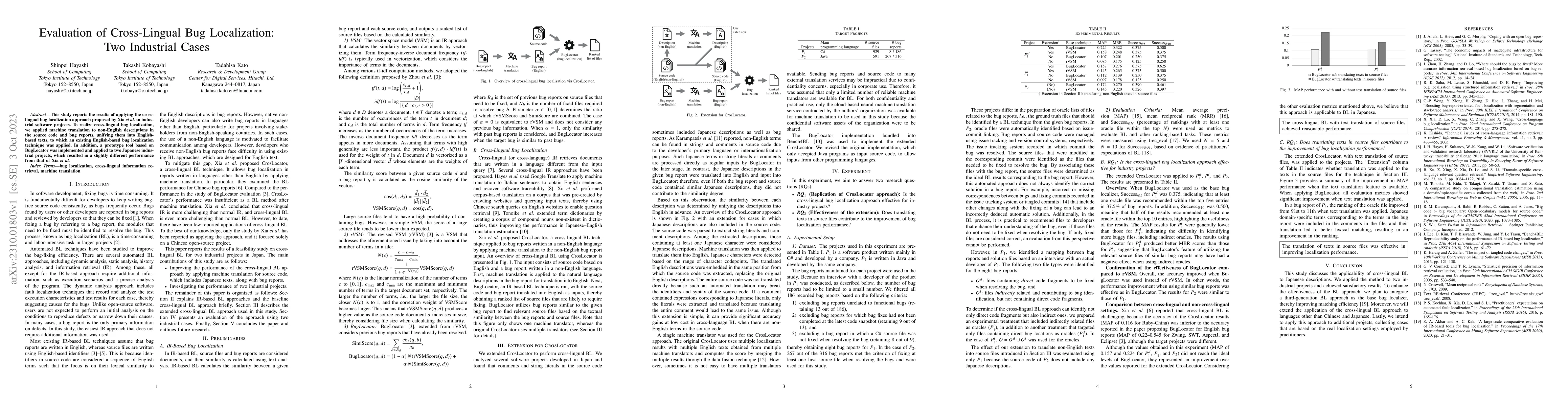 Thumbnail for Evaluation of Cross-Lingual Bug Localization: Two Industrial Cases