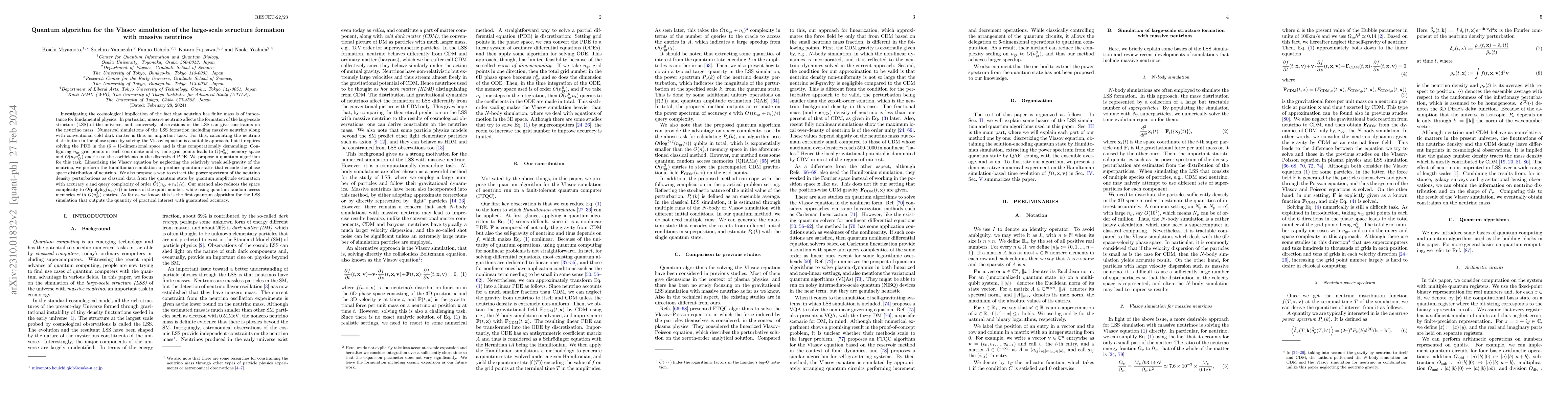 Thumbnail for Quantum algorithm for the Vlasov simulation of the large-scale structure
  formation with massive neutrinos