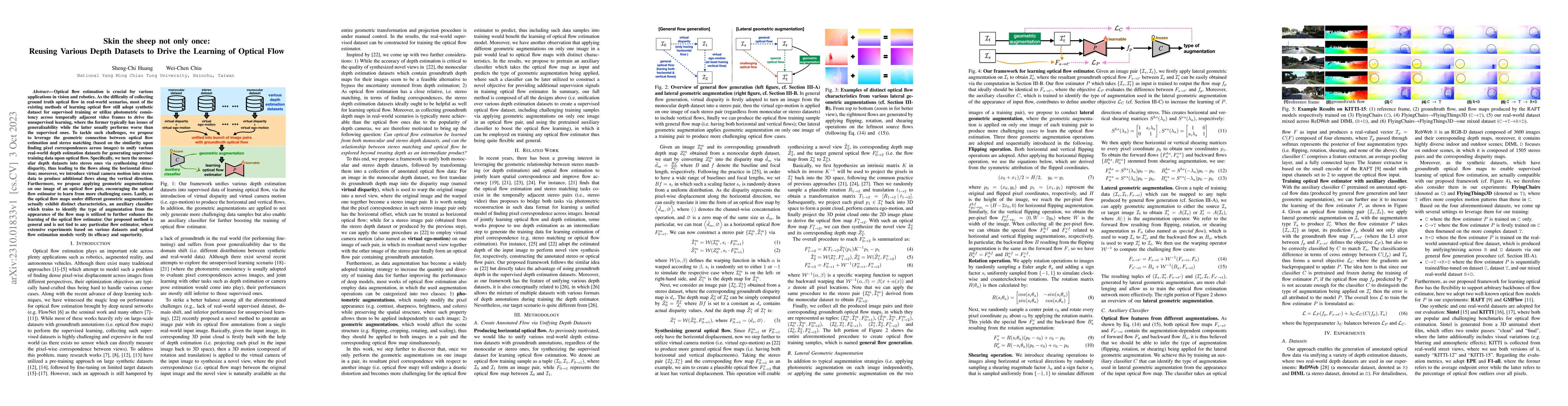 Thumbnail for Skin the sheep not only once: Reusing Various Depth Datasets to Drive
  the Learning of Optical Flow