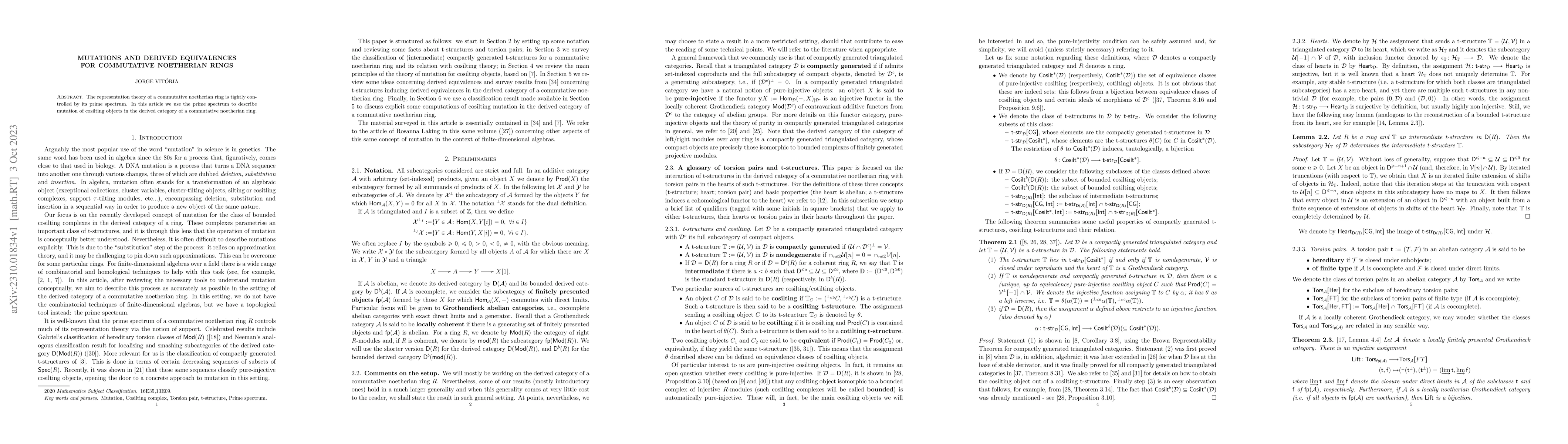Thumbnail for Mutations and derived equivalences for commutative noetherian rings