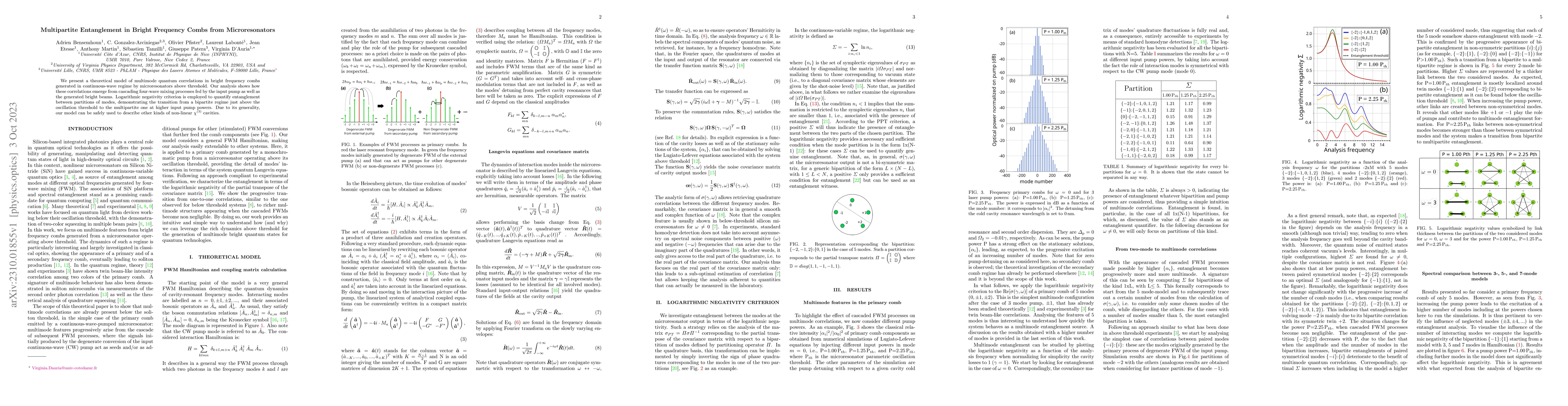 Thumbnail for Multipartite Entanglement in Bright Frequency Combs from Microresonators