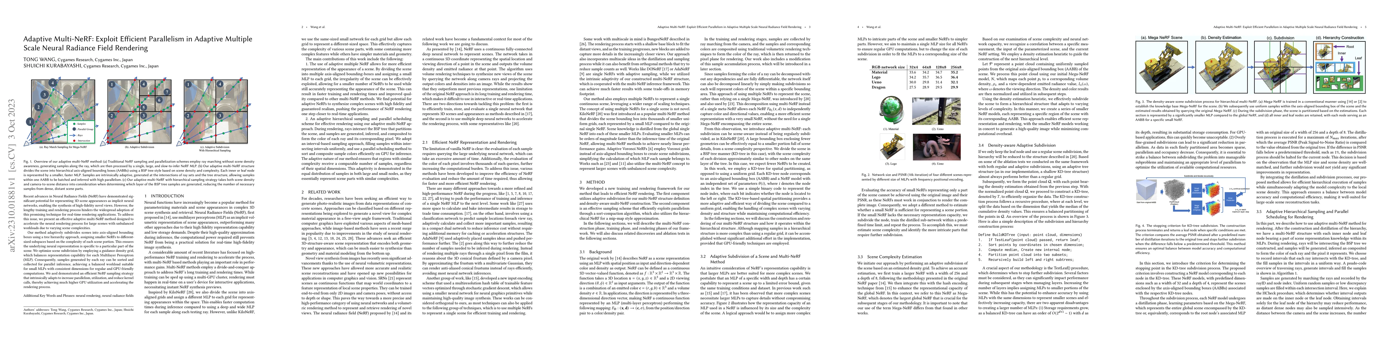 Thumbnail for Adaptive Multi-NeRF: Exploit Efficient Parallelism in Adaptive Multiple
  Scale Neural Radiance Field Rendering