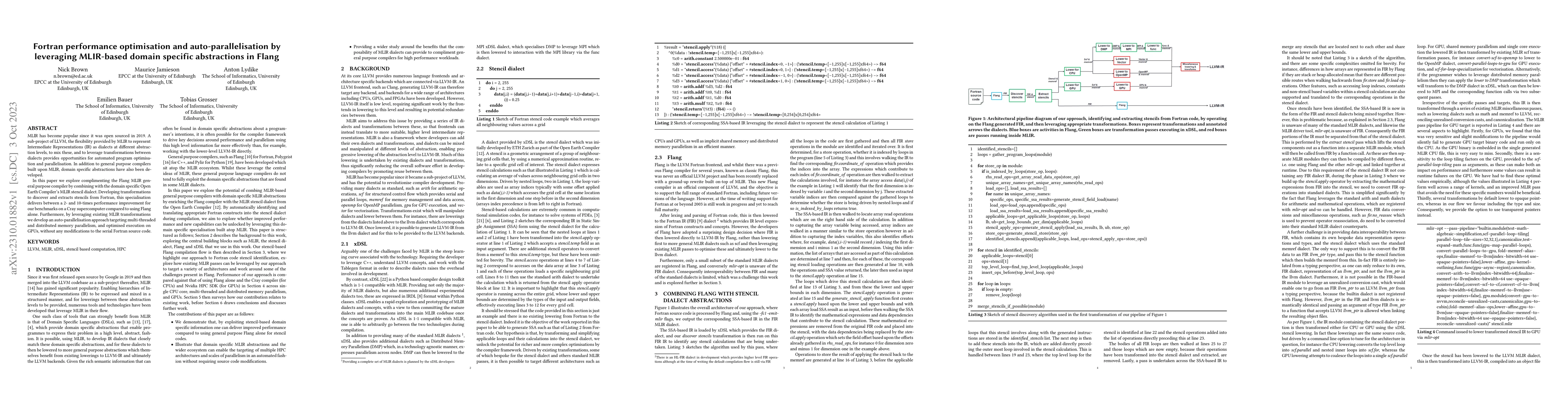 Thumbnail for Fortran performance optimisation and auto-parallelisation by leveraging
  MLIR-based domain specific abstractions in Flang