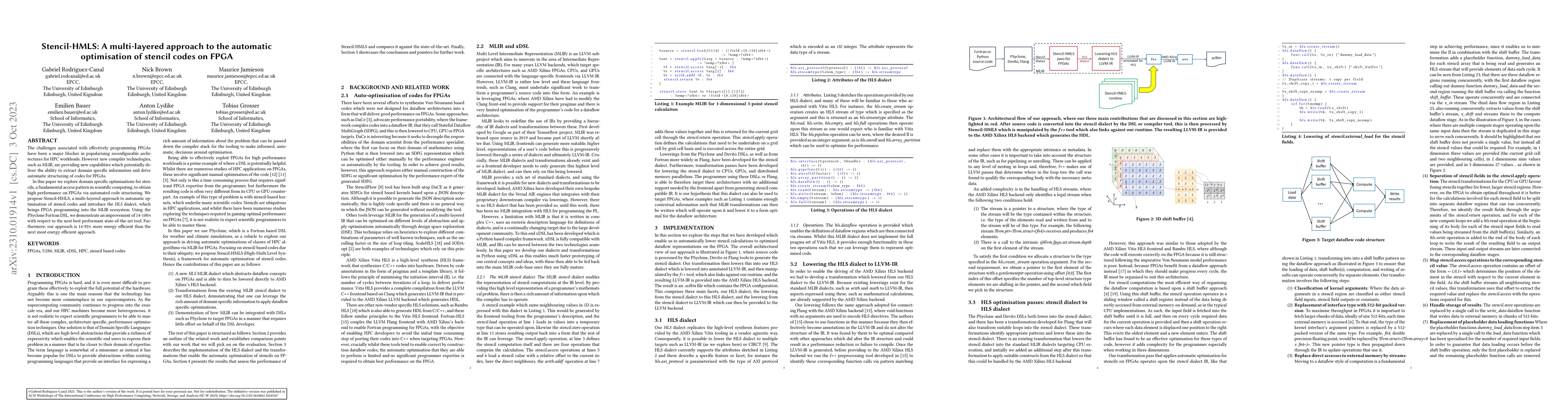 Thumbnail for Stencil-HMLS: A multi-layered approach to the automatic optimisation of
  stencil codes on FPGA