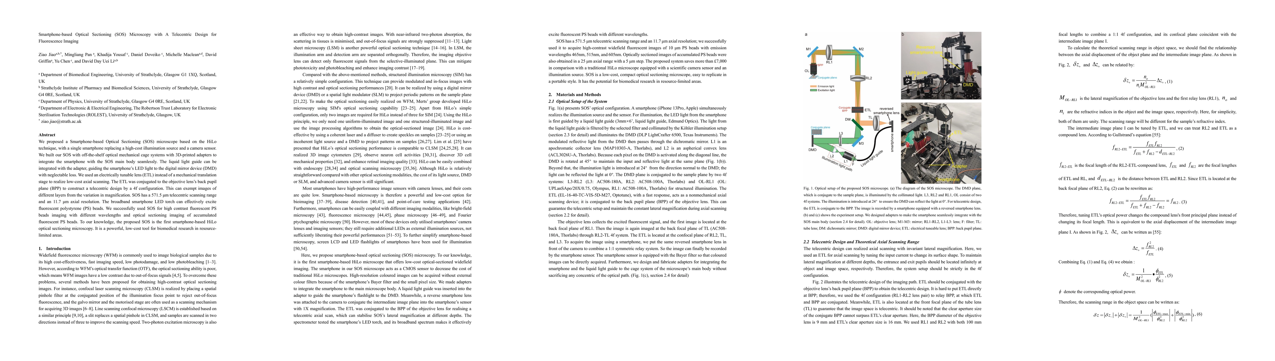 Thumbnail for Smartphone-based Optical Sectioning (SOS) Microscopy with A Telecentric
  Design for Fluorescence Imaging