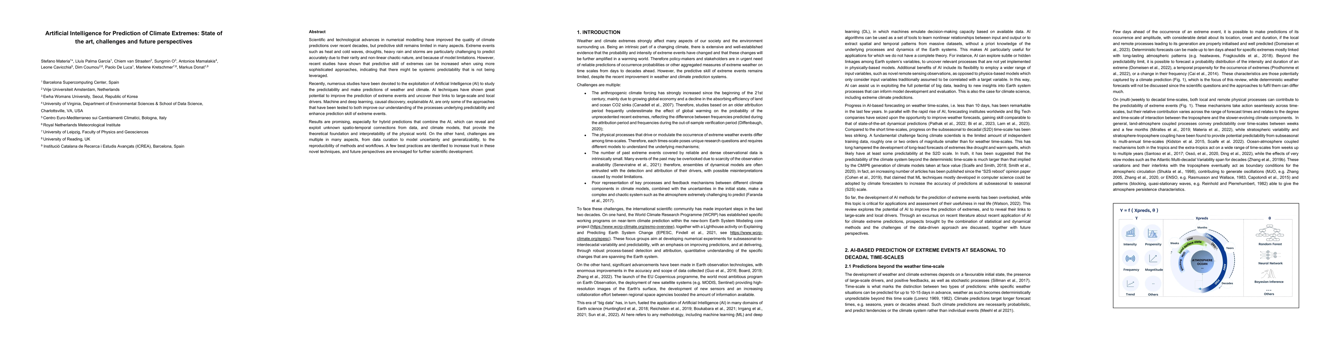 Thumbnail for Artificial Intelligence for Prediction of Climate Extremes: State of the
  art, challenges and future perspectives