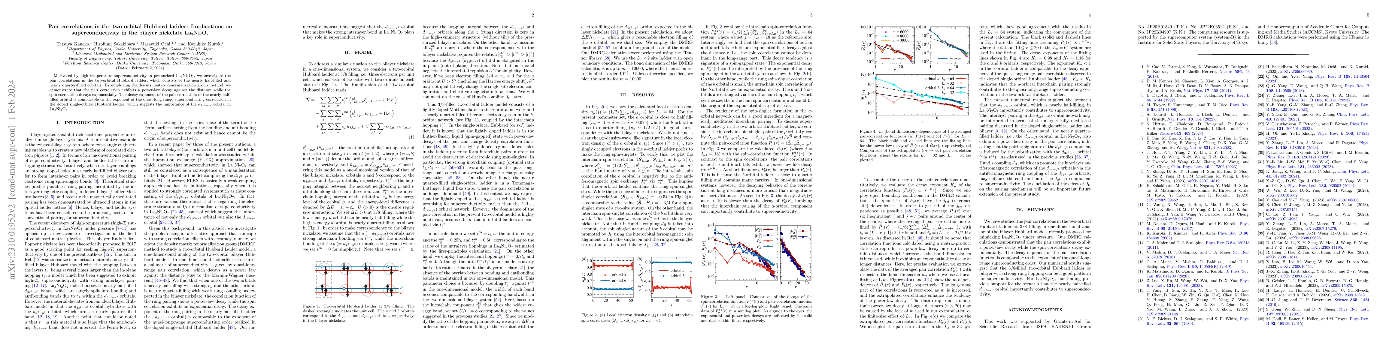Thumbnail for Pair correlations in the two-orbital Hubbard ladder: Implications on
  superconductivity in the bilayer nickelate La$_3$Ni$_2$O$_7$
