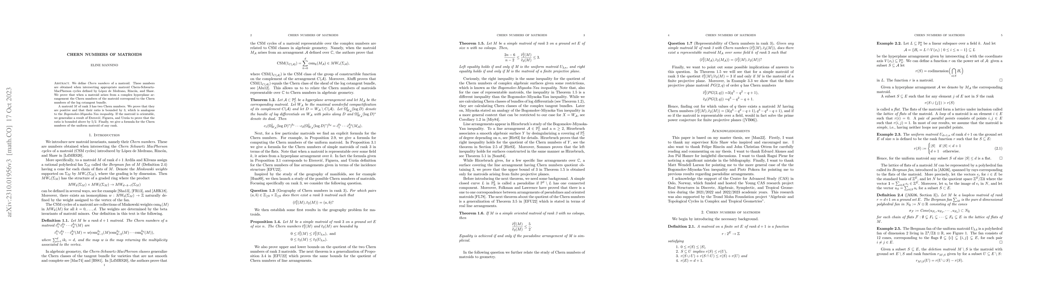 Thumbnail for Chern Numbers of Matroids