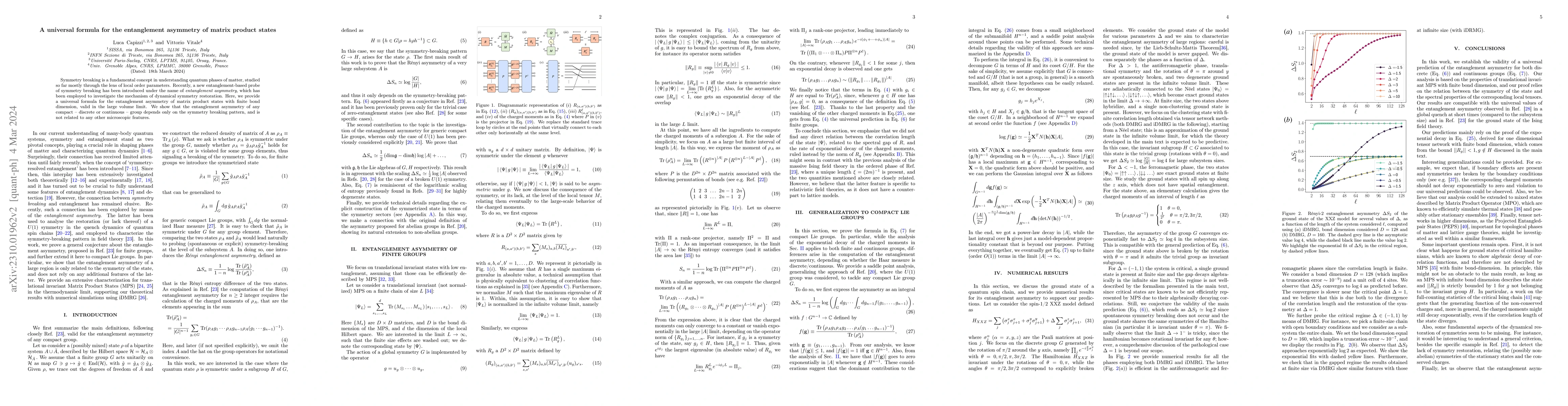 Thumbnail for A universal formula for the entanglement asymmetry of matrix product
  states