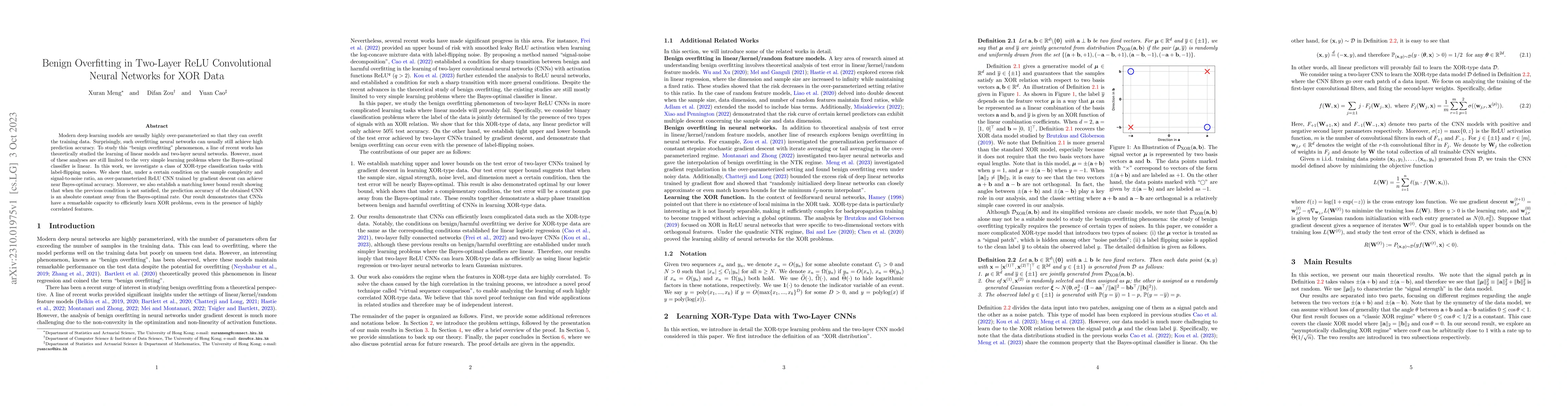 Thumbnail for Benign Overfitting in Two-Layer ReLU Convolutional Neural Networks for
  XOR Data