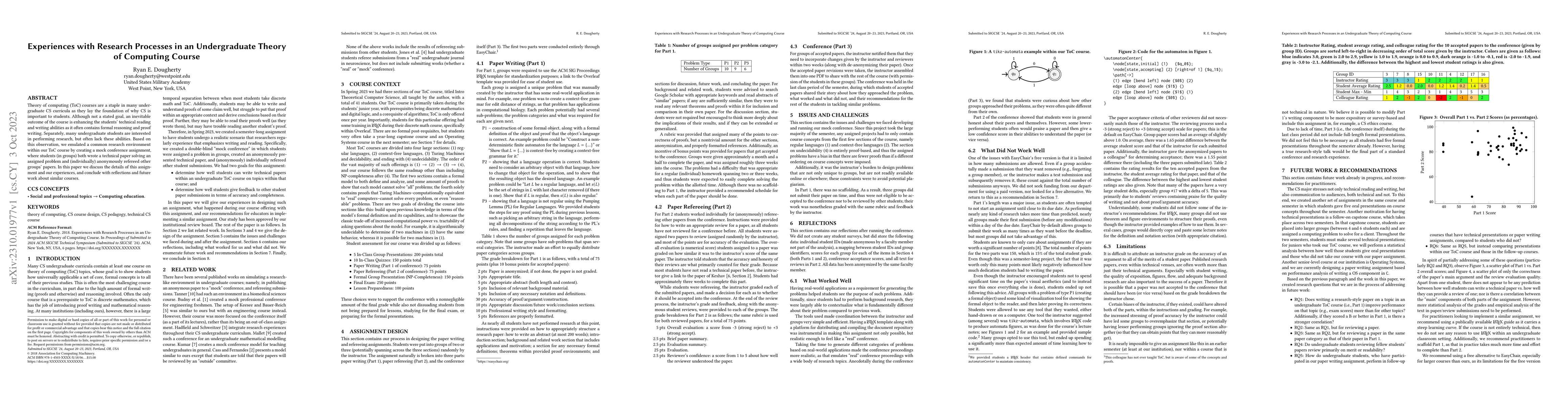 Thumbnail for Experiences with Research Processes in an Undergraduate Theory of
  Computing Course