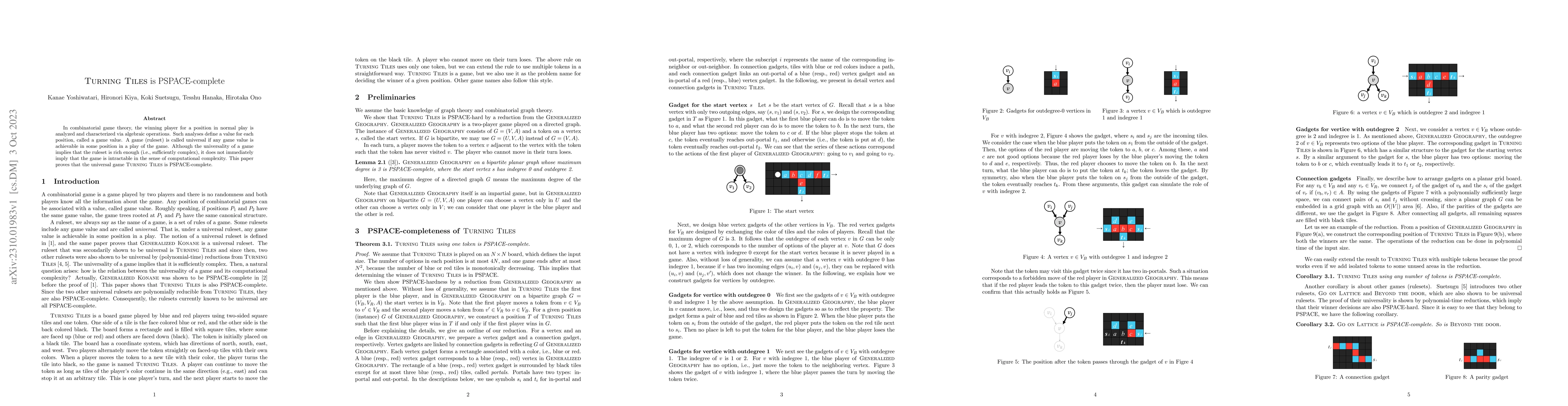 Thumbnail for Turning Tiles is PSPACE-complete