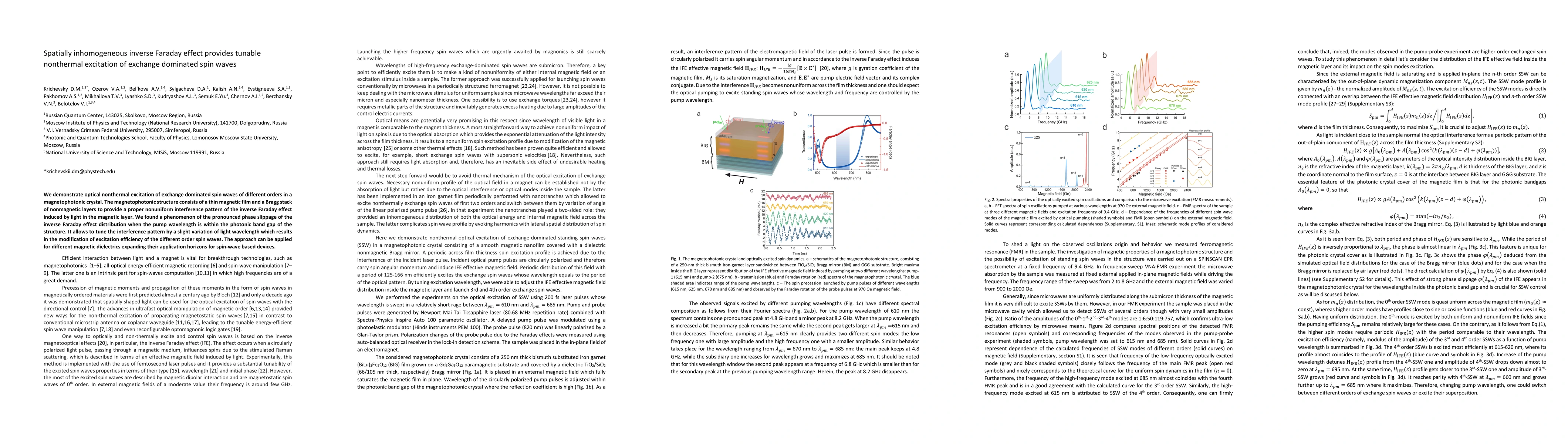 Thumbnail for Spatially inhomogeneous inverse Faraday effect provides tunable
  nonthermal excitation of exchange dominated spin waves