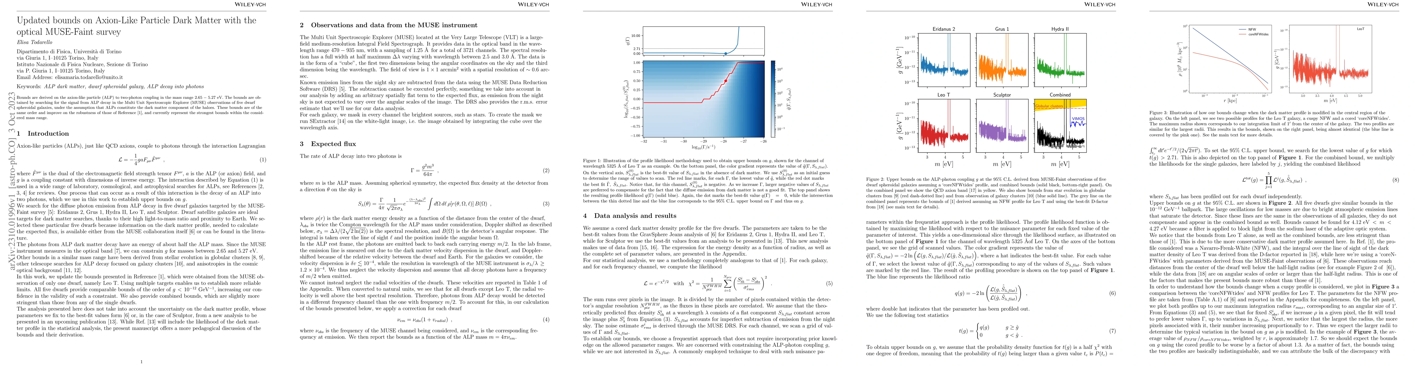 Thumbnail for Updated bounds on Axion-Like Particle Dark Matter with the optical
  MUSE-Faint survey