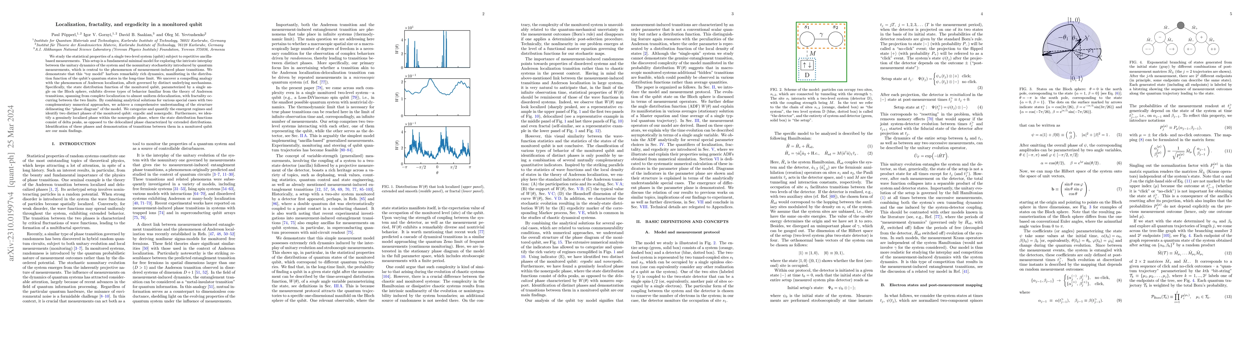Thumbnail for Localization, fractality, and ergodicity in a monitored qubit