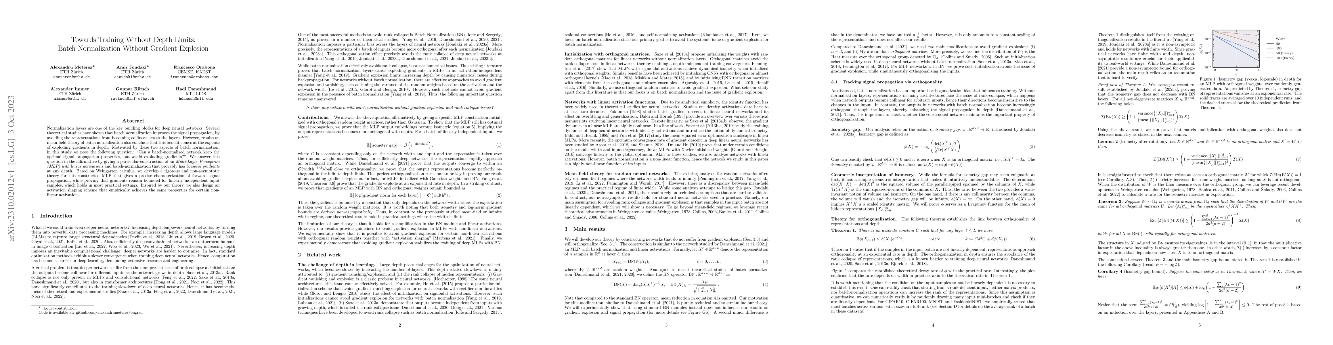 Thumbnail for Towards Training Without Depth Limits: Batch Normalization Without
  Gradient Explosion