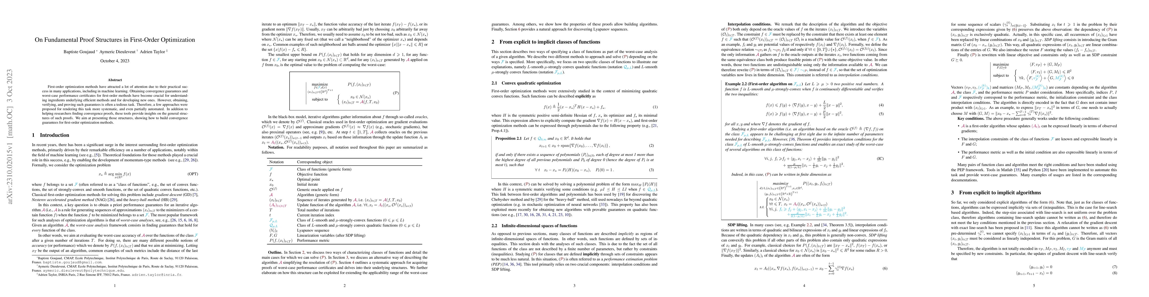 Thumbnail for On Fundamental Proof Structures in First-Order Optimization