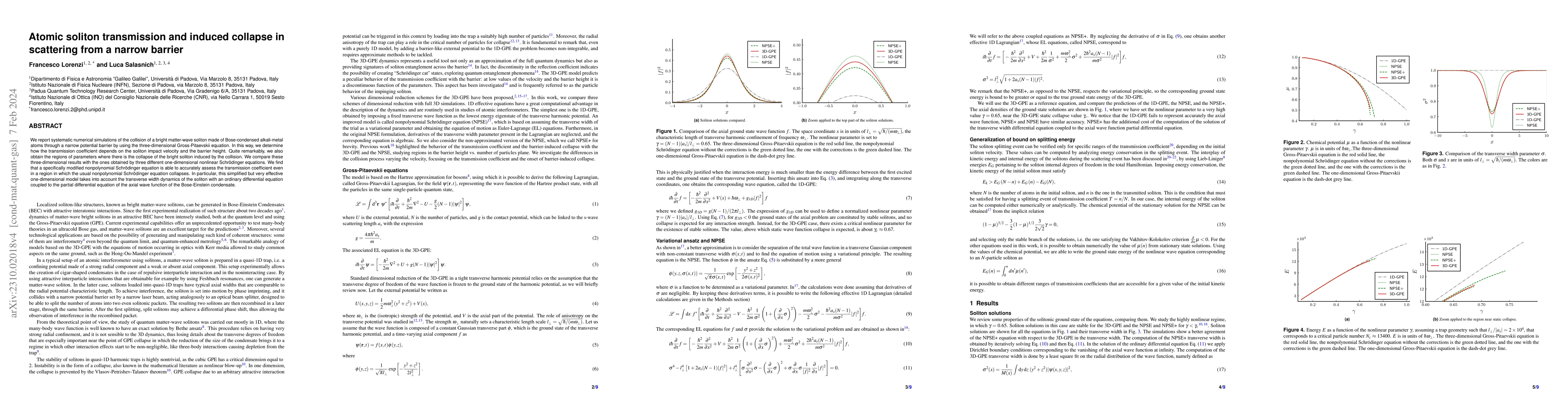 Thumbnail for Atomic soliton transmission and induced collapse in scattering from a
  narrow barrier