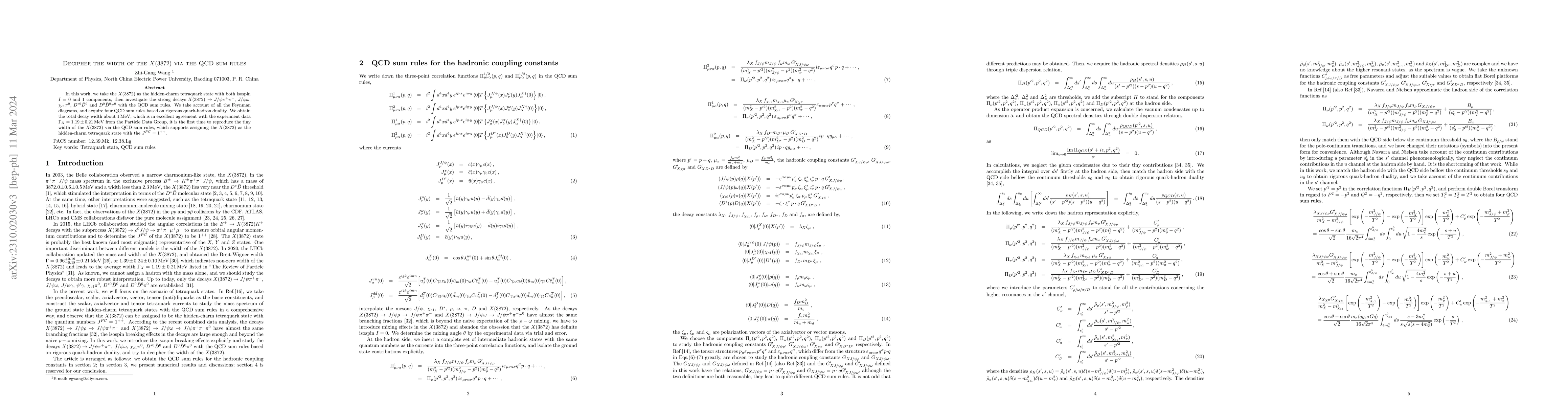 Thumbnail for Decipher the width of the $X(3872)$ via the QCD sum rules