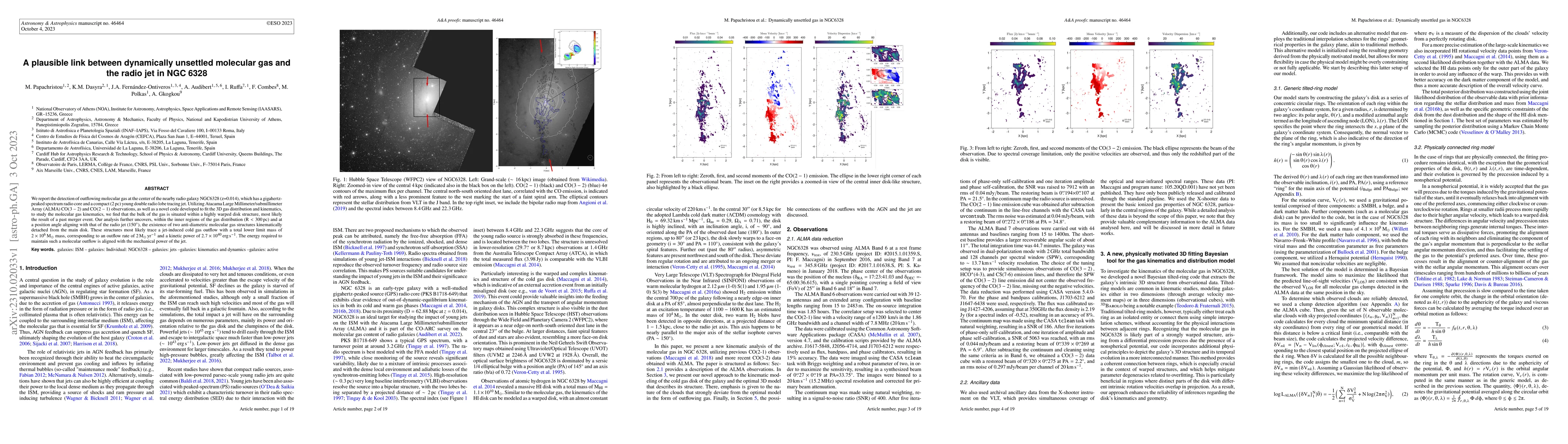 Thumbnail for A plausible link between dynamically unsettled molecular gas and the
  radio jet in NGC 6328
