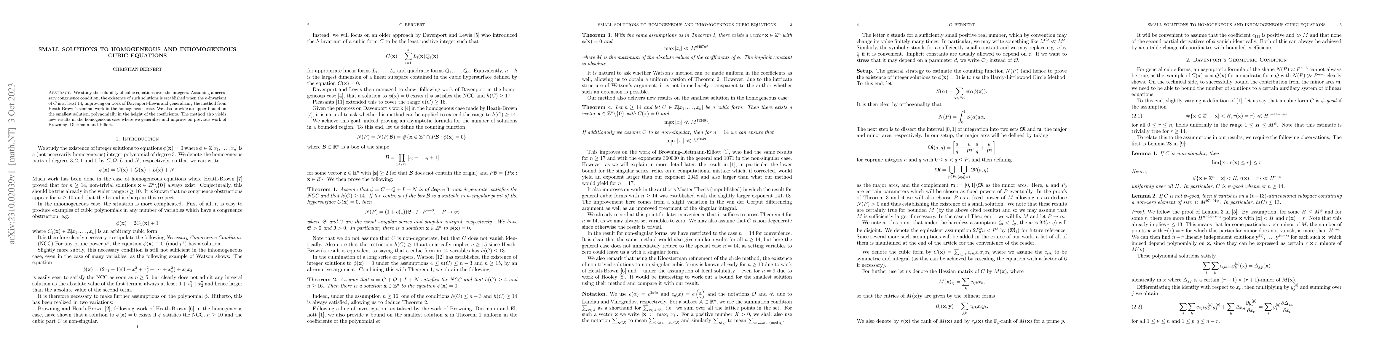 Thumbnail for Small solutions to homogeneous and inhomogeneous cubic equations
