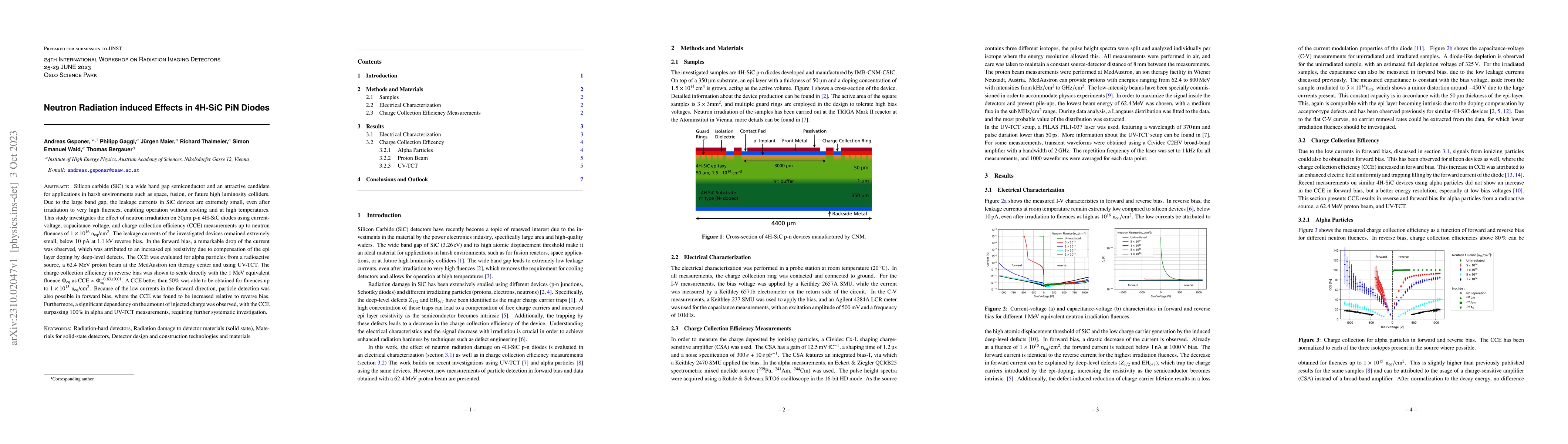 Thumbnail for Neutron Radiation induced Effects in 4H-SiC PiN Diodes