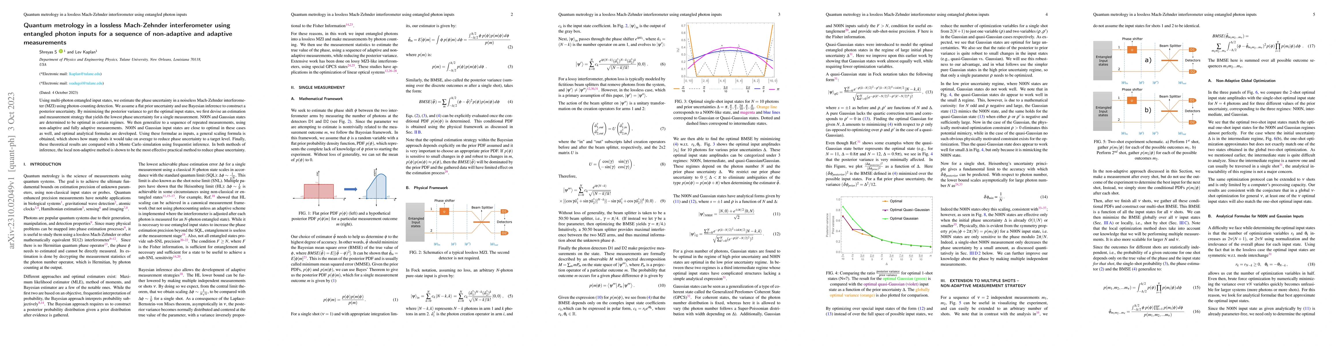 Thumbnail for Quantum metrology in a lossless Mach-Zehnder interferometer using
  entangled photon inputs