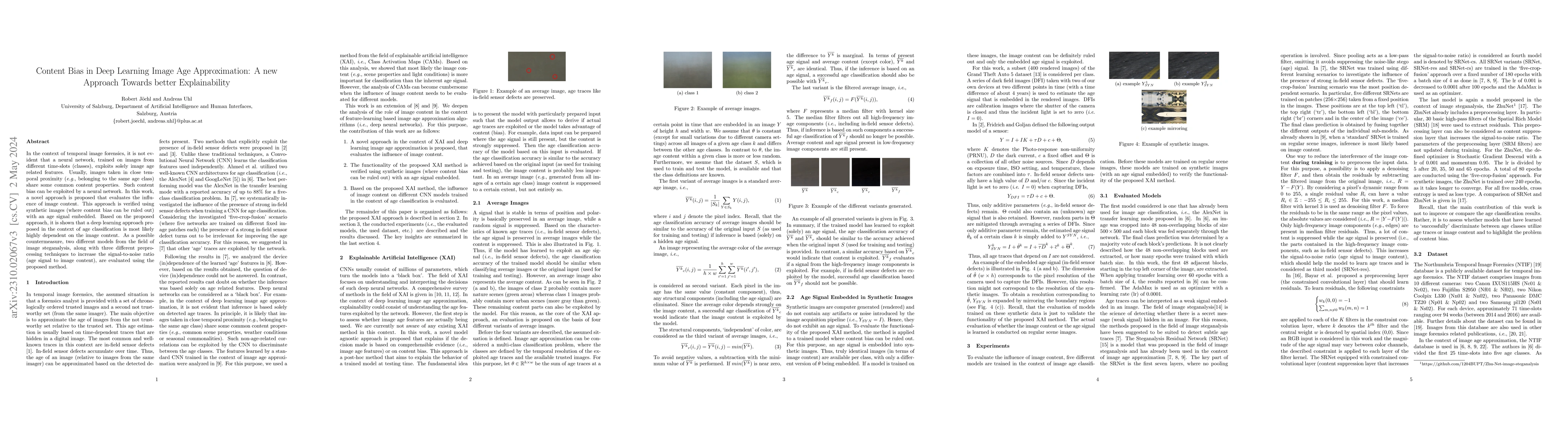 Thumbnail for Content Bias in Deep Learning Image Age Approximation: A new Approach
  Towards better Explainability