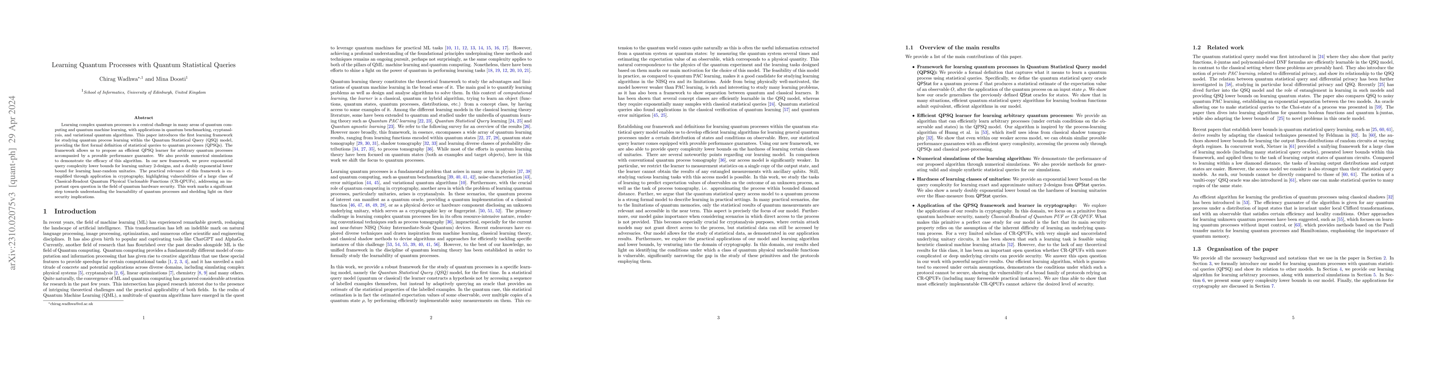 Thumbnail for Learning Quantum Processes with Quantum Statistical Queries