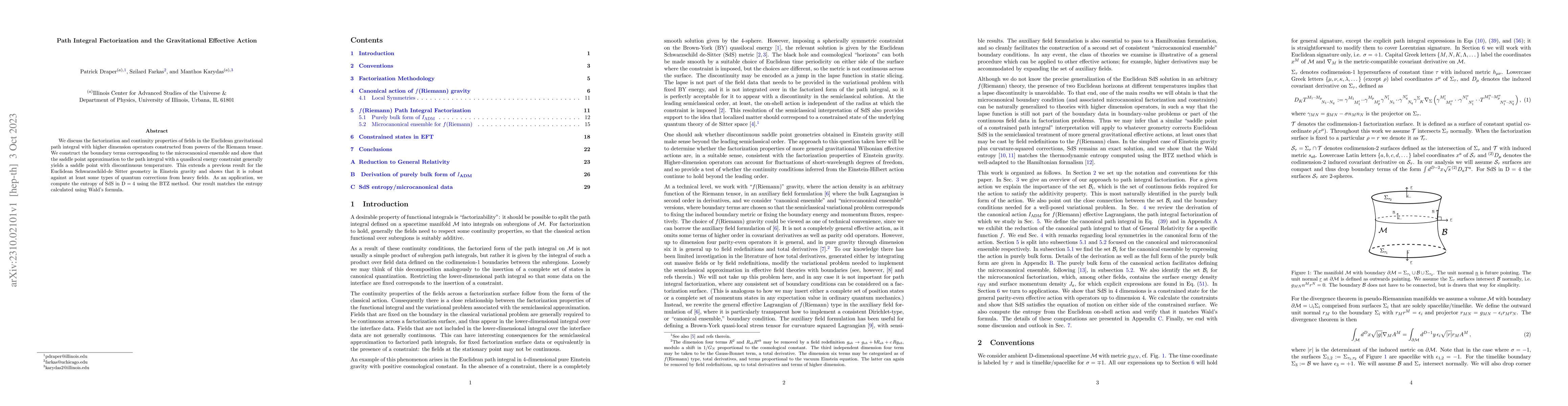 Thumbnail for Path Integral Factorization and the Gravitational Effective Action