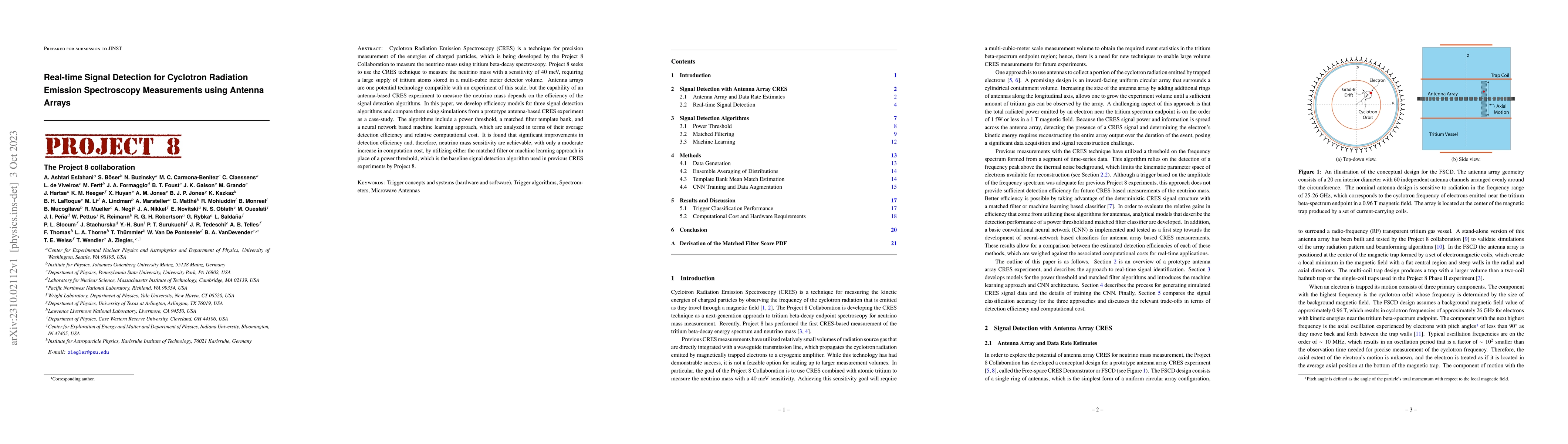 Thumbnail for Real-time Signal Detection for Cyclotron Radiation Emission Spectroscopy
  Measurements using Antenna Arrays