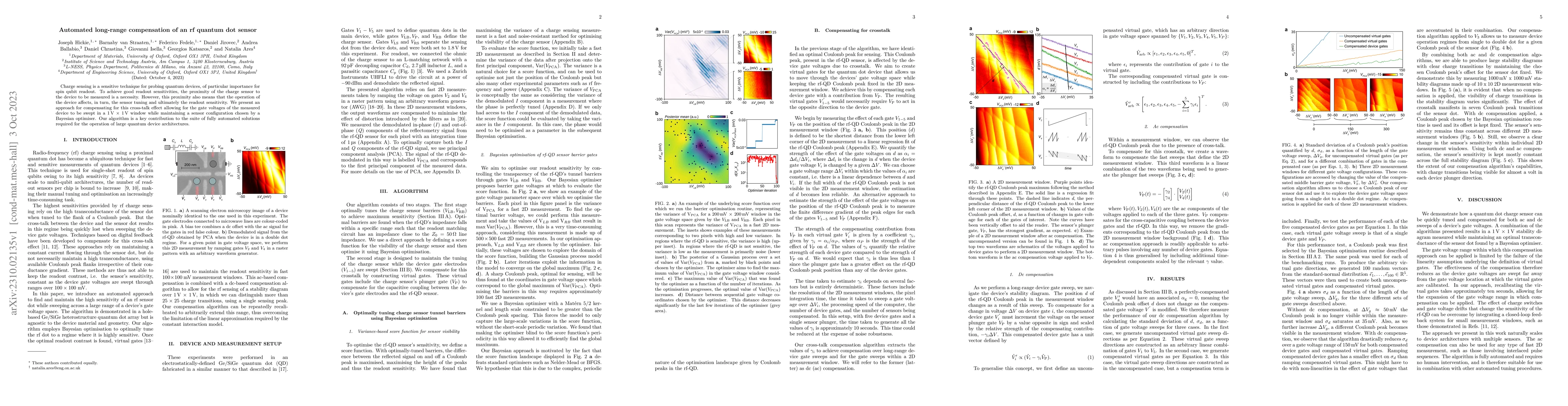 Thumbnail for Automated long-range compensation of an rf quantum dot sensor