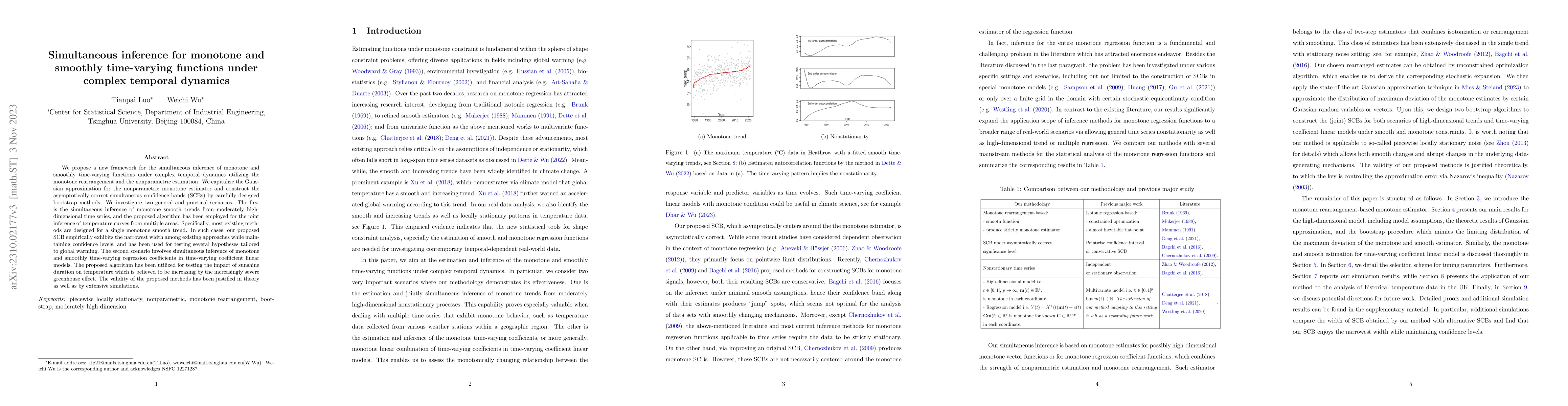 Thumbnail for Simultaneous inference for monotone and smoothly time-varying functions
  under complex temporal dynamics
