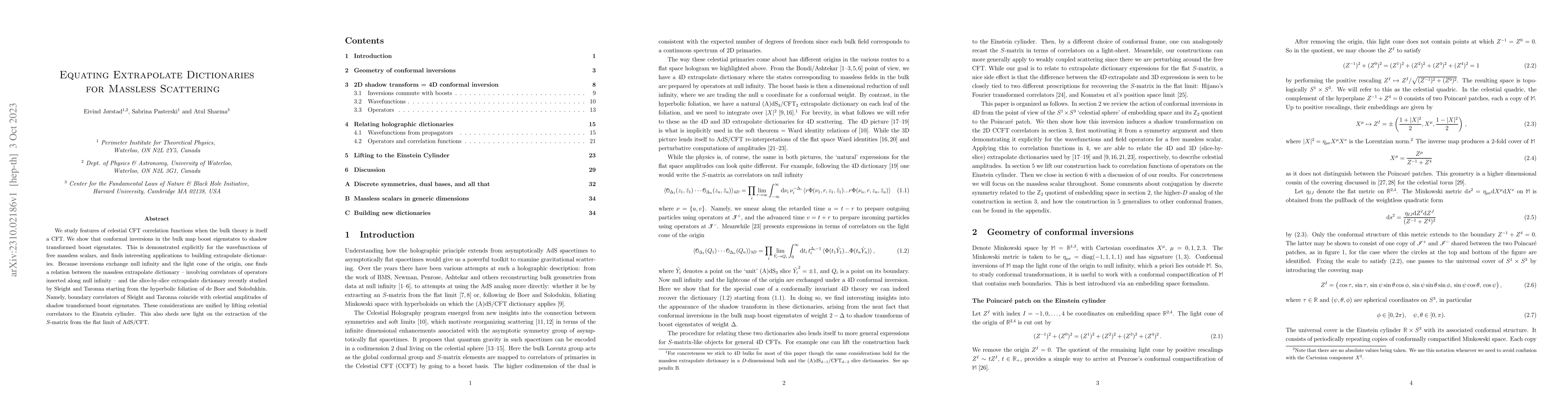 Thumbnail for Equating Extrapolate Dictionaries for Massless Scattering