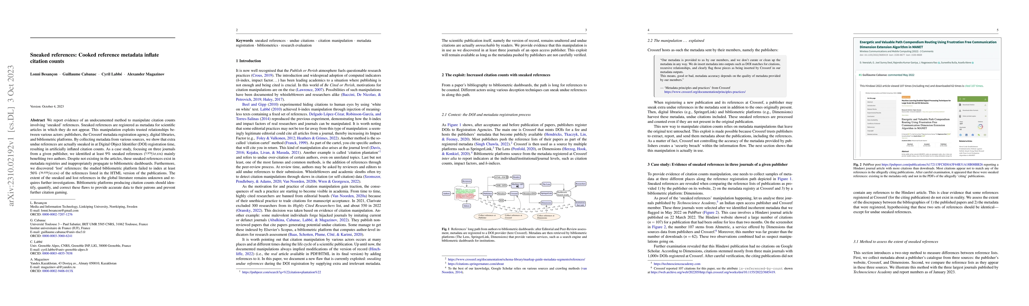 Thumbnail for Sneaked references: Cooked reference metadata inflate citation counts