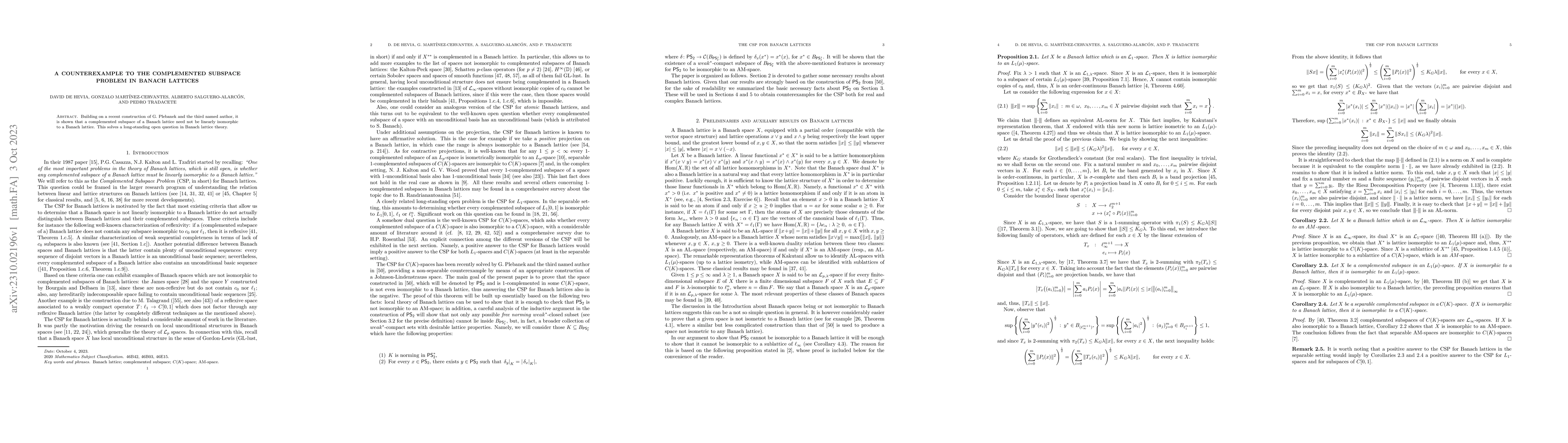 Thumbnail for A counterexample to the complemented subspace problem in Banach lattices