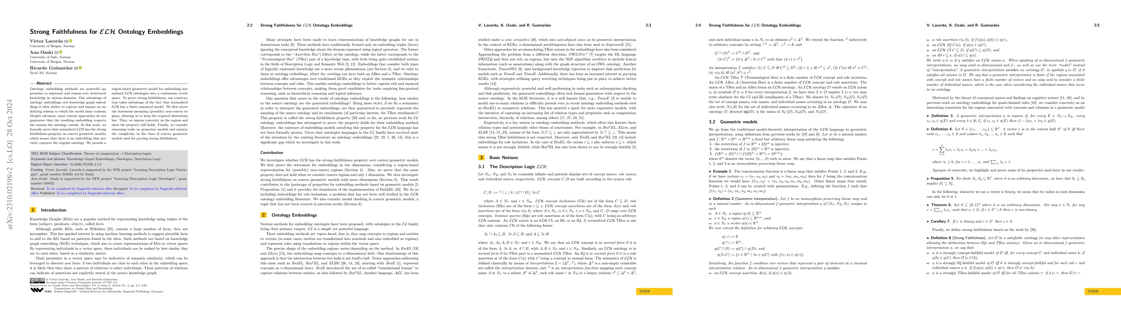 Thumbnail for Strong Faithfulness for ELH Ontology Embeddings