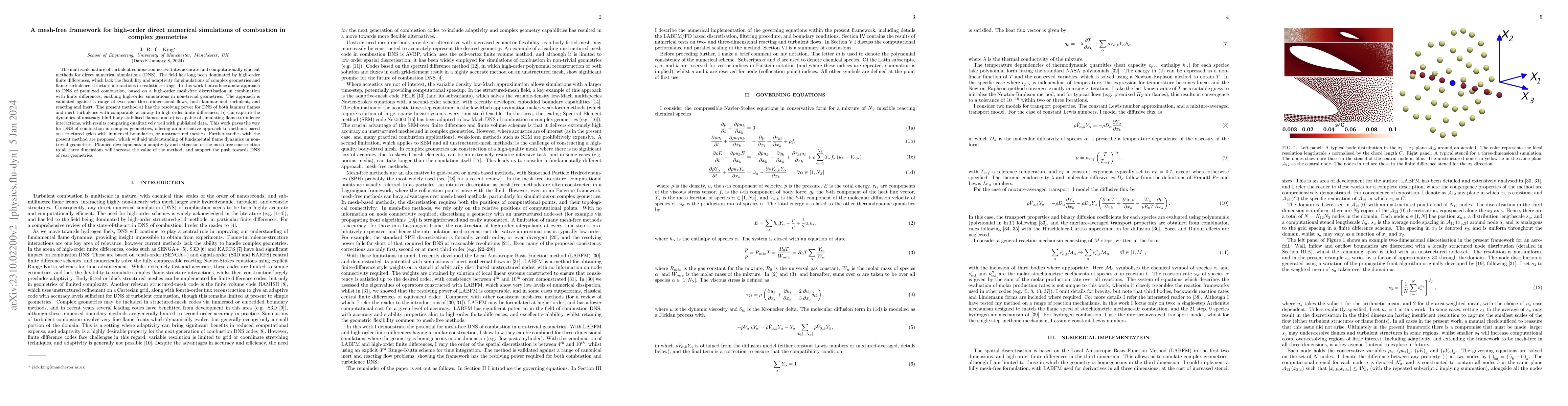 Thumbnail for A mesh-free framework for high-order direct numerical simulations of
  combustion in complex geometries