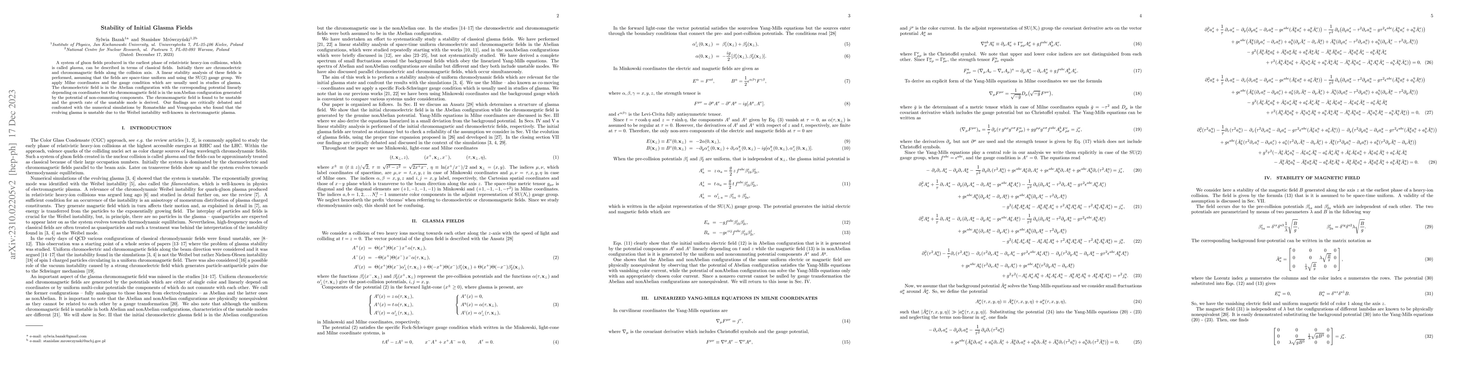 Thumbnail for Stability of Initial Glasma Fields