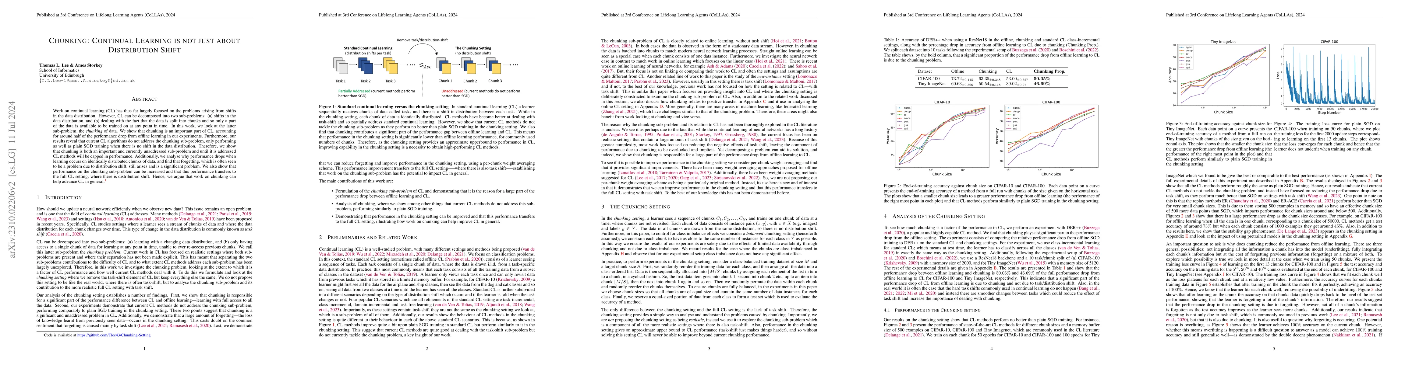 Thumbnail for Chunking: Continual Learning is not just about Distribution Shift