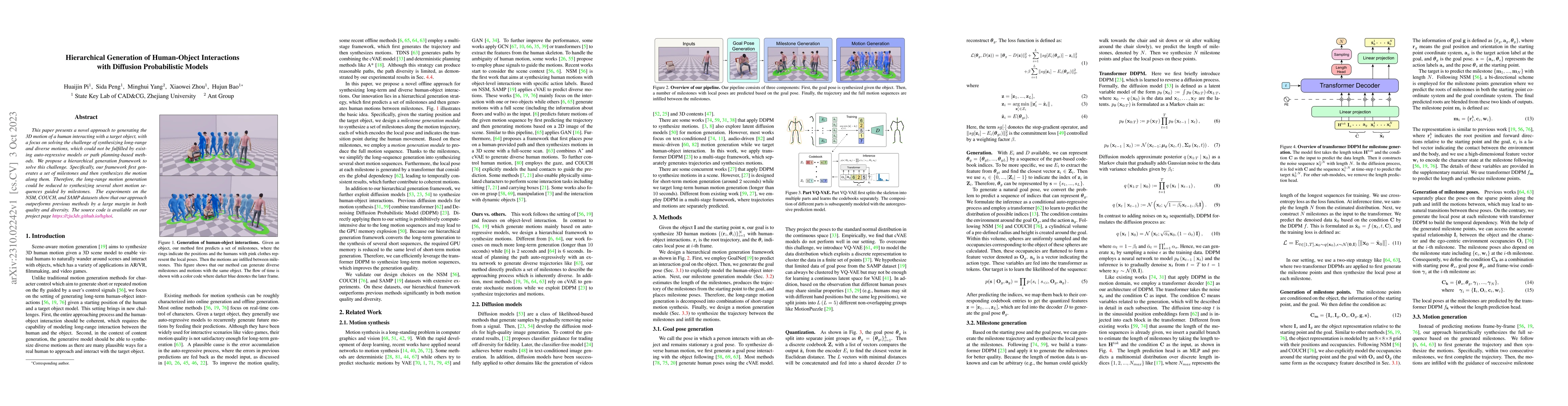 Thumbnail for Hierarchical Generation of Human-Object Interactions with Diffusion
  Probabilistic Models