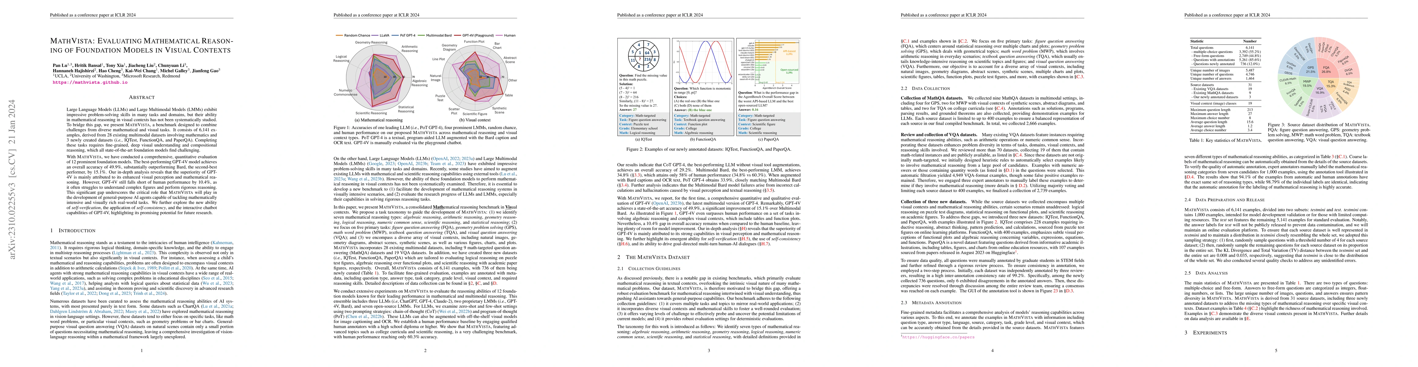 Thumbnail for MathVista: Evaluating Mathematical Reasoning of Foundation Models in
  Visual Contexts