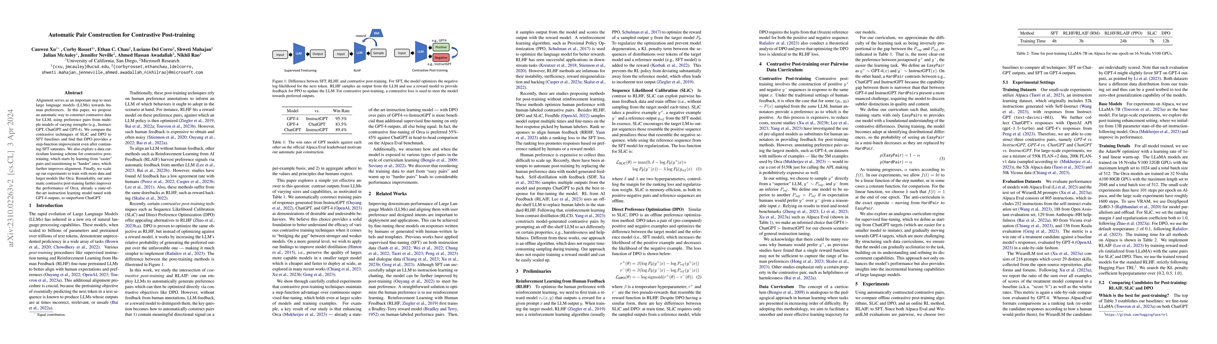 Thumbnail for Automatic Pair Construction for Contrastive Post-training