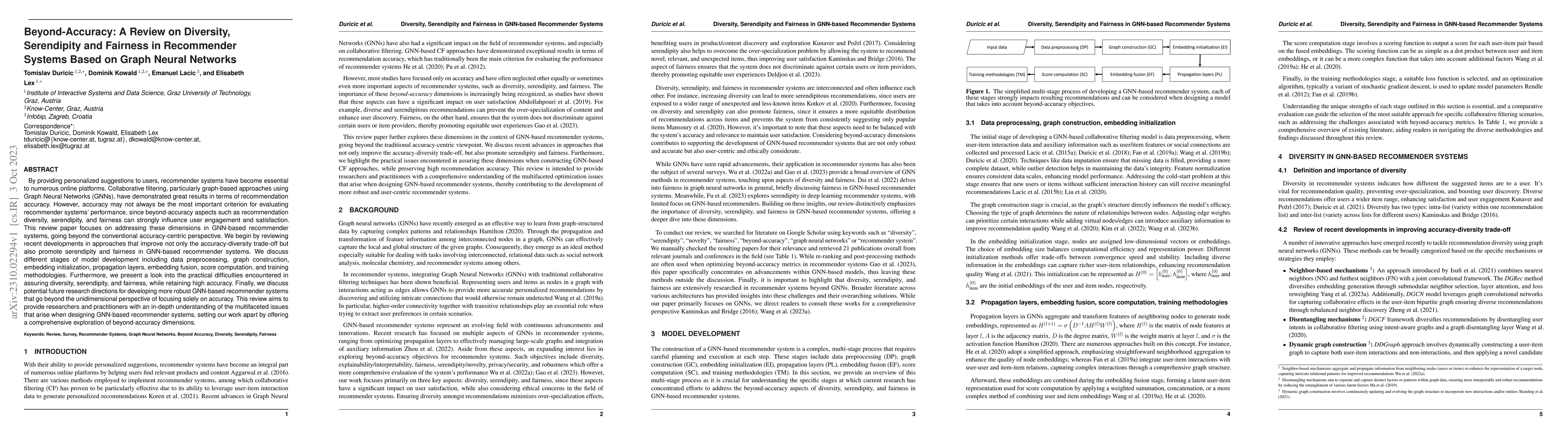 Thumbnail for Beyond-Accuracy: A Review on Diversity, Serendipity and Fairness in
  Recommender Systems Based on Graph Neural Networks